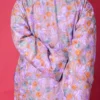Purple Silk Floral Embroidery Jacket