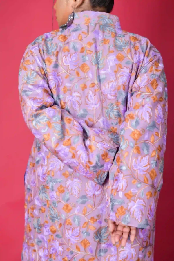 Purple Silk Floral Embroidery Jacket