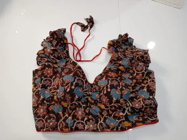 Black Cotton Printed Blouse