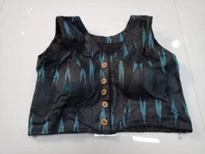 Black Cotton Ikkat Blouse