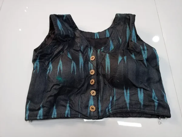 Black Cotton Ikkat Blouse