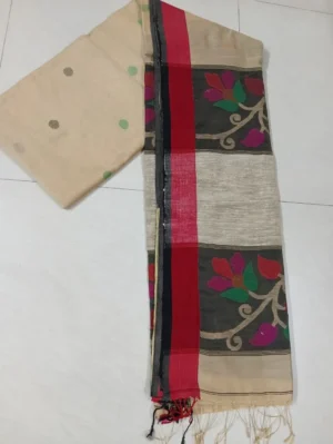 Beige Silk Motka Saree