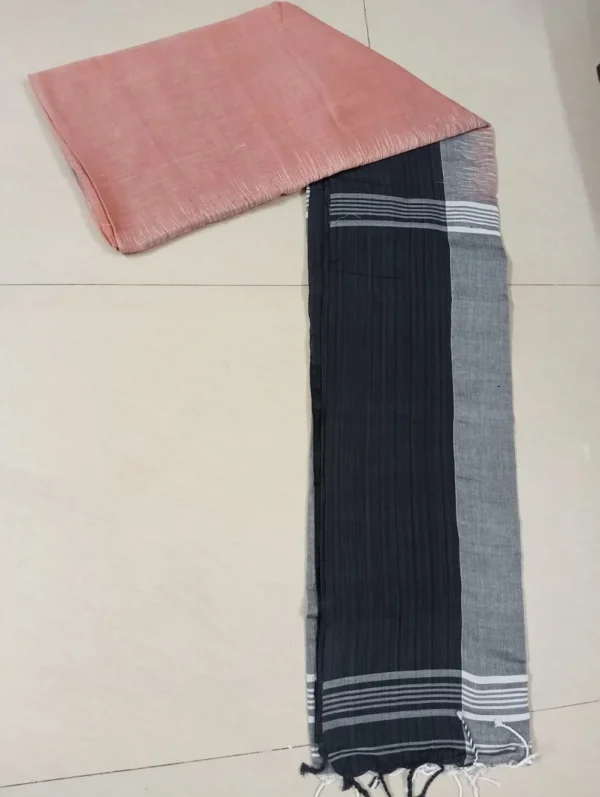 Peach Cotton Tie-Dye Saree