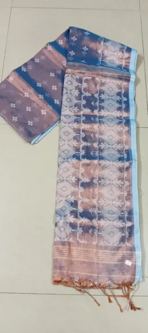 Blue Tissue Jamdani Saree