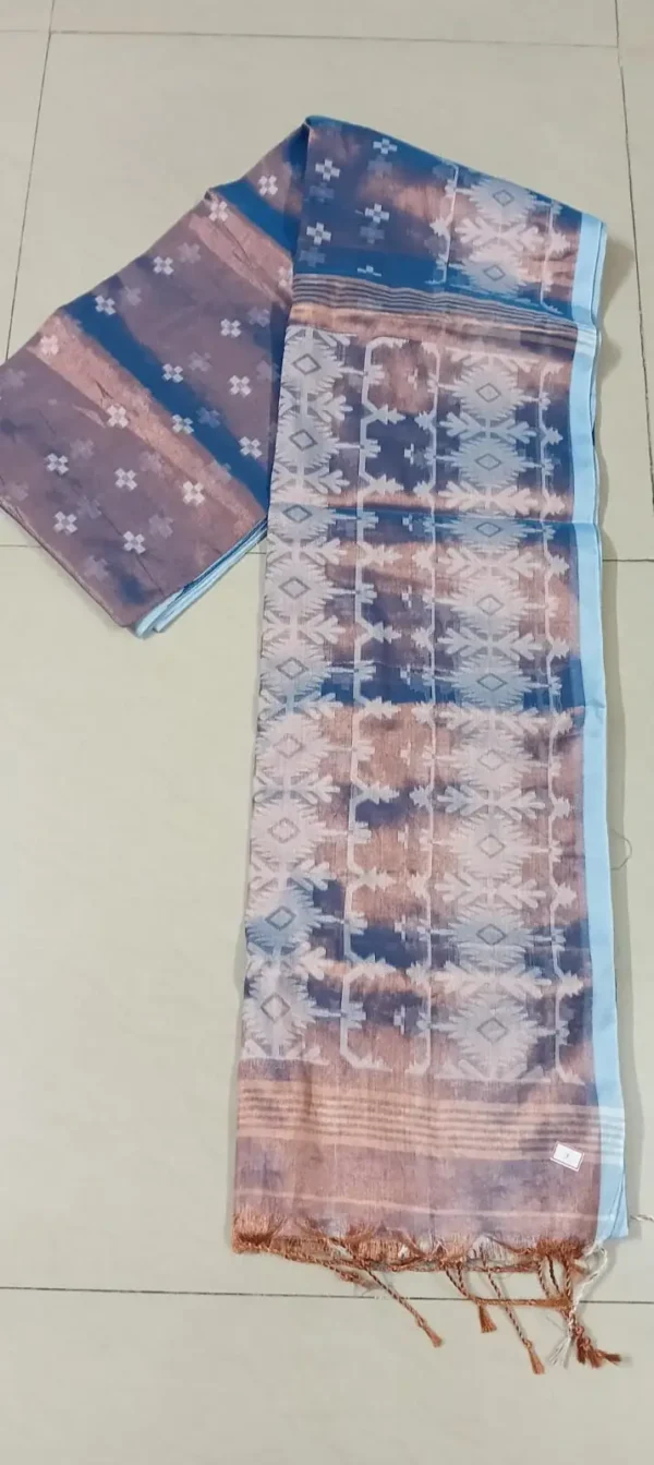 Blue Tissue Jamdani Saree