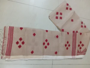 Beige Silk Jamdani Saree