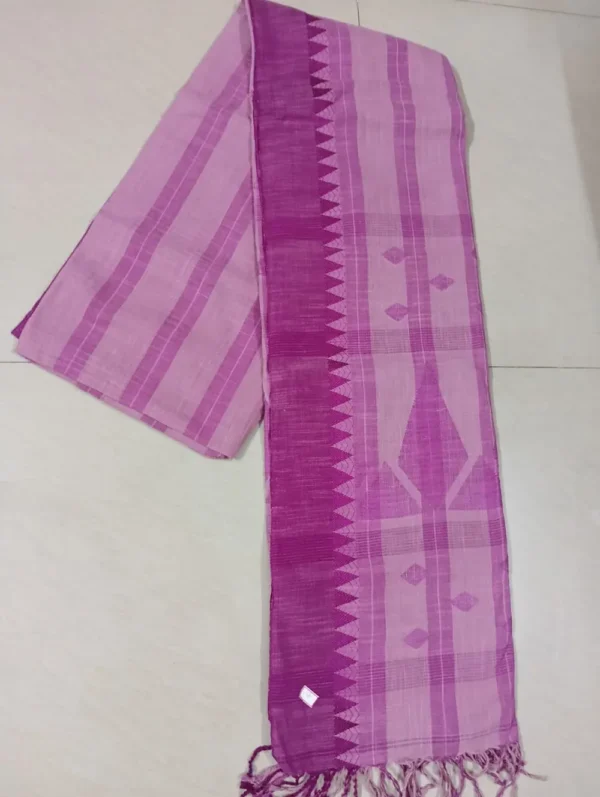 Purple Khadi Temple Border Saree