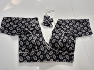 Black Cotton Printed Blouse