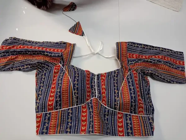 Blue Cotton Striped Blouse