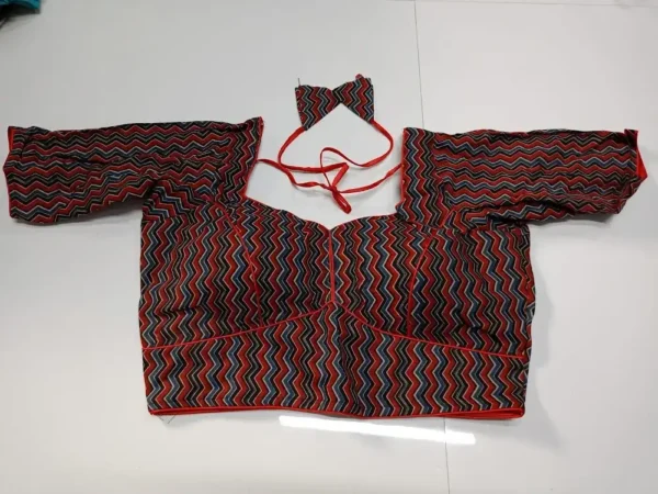 Black Red Cotton Blouse