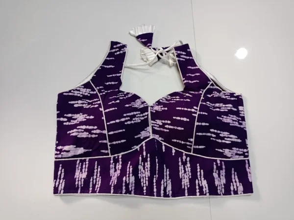 Violet Cotton Printed Blouse