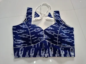 Deep Blue Cotton Printed Blouse