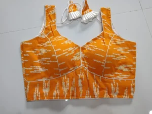 Light Orange Cotton Printed Blouse