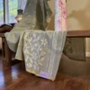 Pesta Green Cotton Jamdani Saree – Handloom Floral Elegance in Pastel Hues