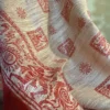 Beige Tussar Fish Gicha Saree