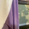 White and purple Body Designer Lace Border Cotton saree