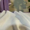 White and purple Body Designer Lace Border Cotton saree