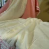 White and Baby Pink Body Designer Lace Border Cotton saree