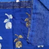 Navy Blue Matka Silk Floral Saree