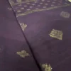 Dark Brown Linen Zari Saree