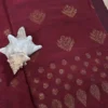 Maroon Linen Zari Saree