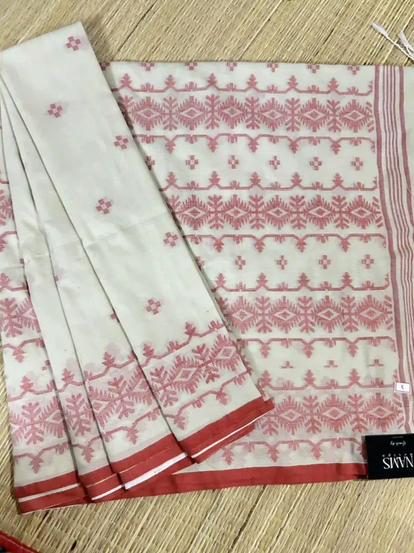 Off White Cotton Jamdani Saree