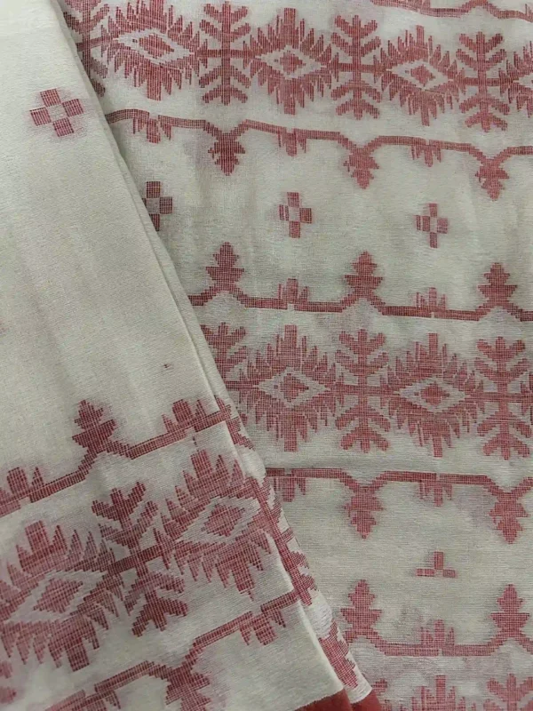 Off White Cotton Jamdani Saree