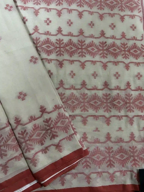 Off White Cotton Jamdani Saree