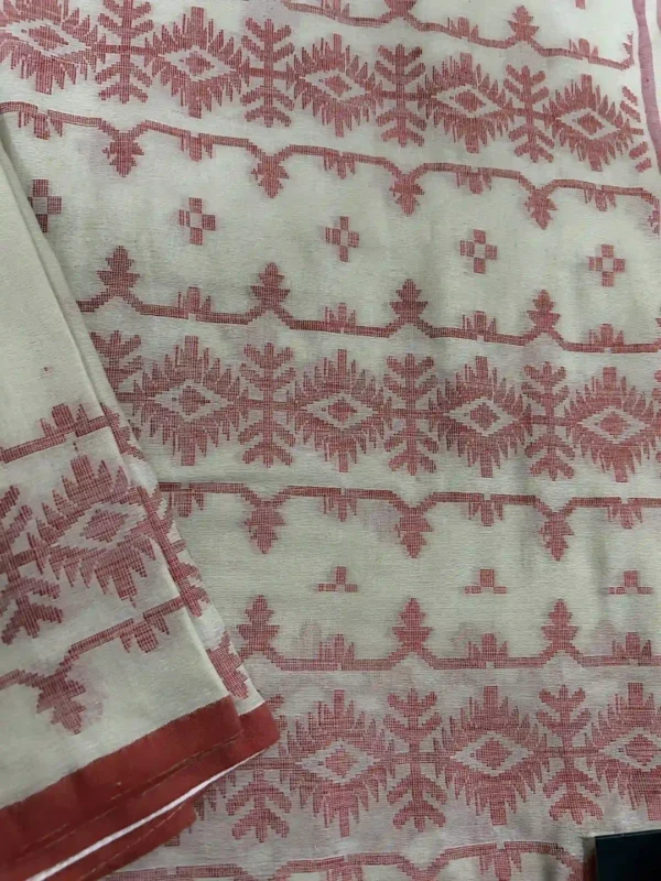 Off White Cotton Jamdani Saree