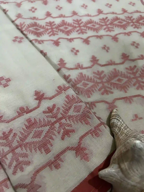 Off White Cotton Jamdani Saree