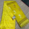 Yellow Matka Silk Floral Saree