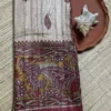 Beige Tussar Fish Gicha Saree