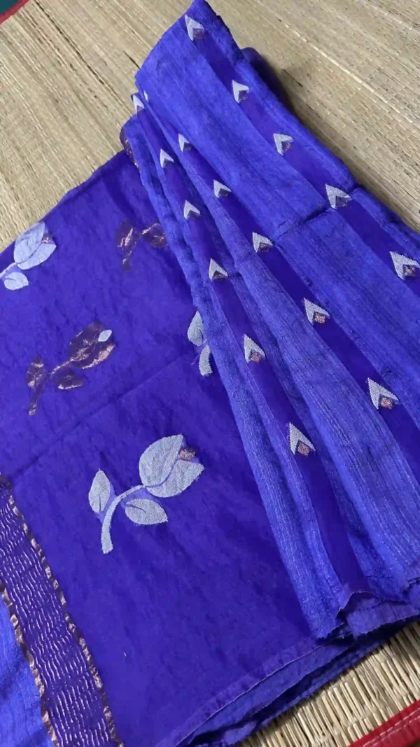 Violet Matka Silk Floral Saree