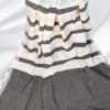 White Black Stripe Linen Saree