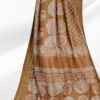 Rust Katan Silk Block Print Saree
