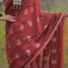 Pure Linen Khadi Resham border Saree