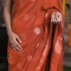 Pure Linen Khadi Resham border Saree