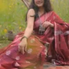 Pure Linen Khadi Resham border Saree