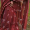 Pure Linen Khadi Resham border Saree