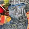 Blue Ajrakh Modal Silk saree