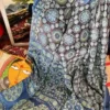 Blue Ajrakh Modal Silk saree