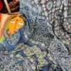 Blue Ajrakh Modal Silk saree