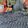 Navy Blue Ajrakh Modal Silk saree