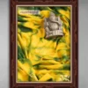 Yellow and Green Floral Digital Linen saree