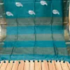 Crystal Teal Green on Leaf motif design Tussar Kattan Saree
