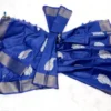 Royal Blue on Leaf motif design Tussar Zari Border Kattan saree