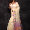 Cream on Multicolour Jalbondi Silk Dhakai jamdani Handloom Saree