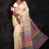 Cream on Multicolour Jalbondi Silk Dhakai jamdani Handloom Saree