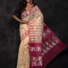 Off White & Majenta Jalbondi Silk Dhakai jamdani Handloom Saree