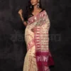 Off White & Majenta Jalbondi Silk Dhakai jamdani Handloom Saree